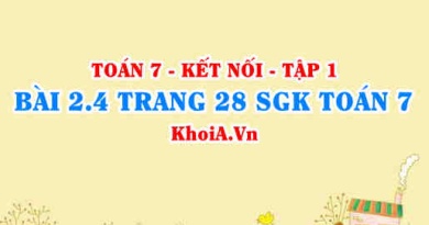 Bài 2.4 trang 28 SGK Toán 7 tập 1 Kết nối tri thức